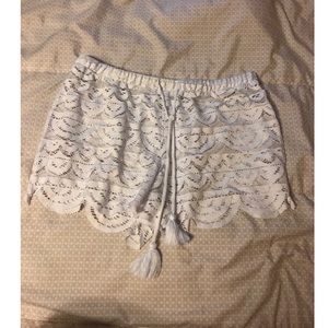 Crochet swim cover up shorts